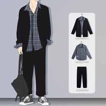 Casual small suit jacket Mens Korean version of the trend DK uniform spring and autumn and summer loose lazy wind suit suit