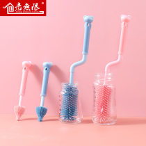 Silicone bottle brush 360 degree rotating baby pacifier brush bottle brush cleaning cleaning artifact portable set