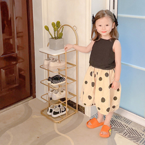 Net red mini vertical shoe rack New 2021 save space home beautiful simple narrow door childrens shoe cabinet