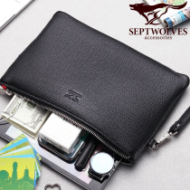 Mens handbag Seven Wolves Pinch Pack Brands Mens Handbag Handbags Official Flagship Store Leather Handbag Genuine Leather Hand Grab Bag
