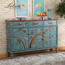 American entrance cabinet Shoe cabinet Solid wood European decorative partition cabinet Screen living room Simple modern entrance hall cabinet