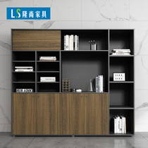 Office bookcase with lock file cabinet wooden data Cabinet wall cabinet high cabinet black wood color locker file cabinet