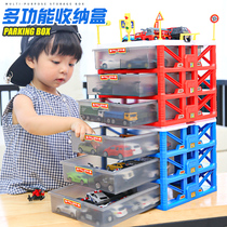 Childrens parking lot toy set boy car alloy car storage box simulation multi-layer small garage model