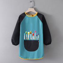 Painting apron female art students childrens waterproof long sleeve writing calligraphy special apron children Winter