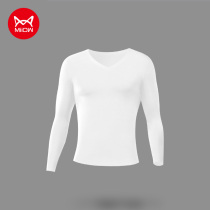 Cat Man Modale Autumn clothes Mens scratchless slim fit white blouse single piece Long sleeves men upper body Bottoms Warm Underwear