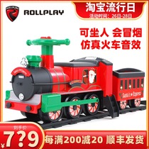 American rollplay like thunder children electric rail train can take people with steam toy car Christmas gift