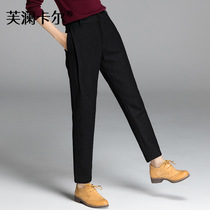 Fall winter wool tweed children's pants long pants casual pants radish pants size padded nine pants small feet Harlan pants