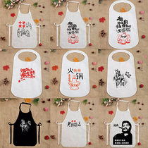 Thickened White simple disposable non-woven apron bib hot pot lobster takeaway commercial custom printed LOGO