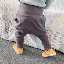 Baby high waist and belly care large pp pants men and women Striped Kharen Pants 2022 Autumn Winter Children Plus Suede Thick Pants Children Clothing