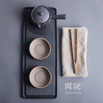 Wen said) Japanese dry landscape and wind tea tray Household teapot Teacup Kung Fu tea set Ceramic light luxury tea set