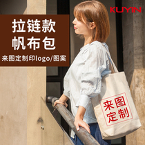 kuyin canvas bag custom diy bag custom cotton bag print logo Photo custom shoulder bag B