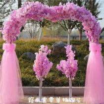 New wedding flower door cherry blossom wedding arch flower frame wedding iron Cherry Blossom Road lead silk flower arch wedding flower door
