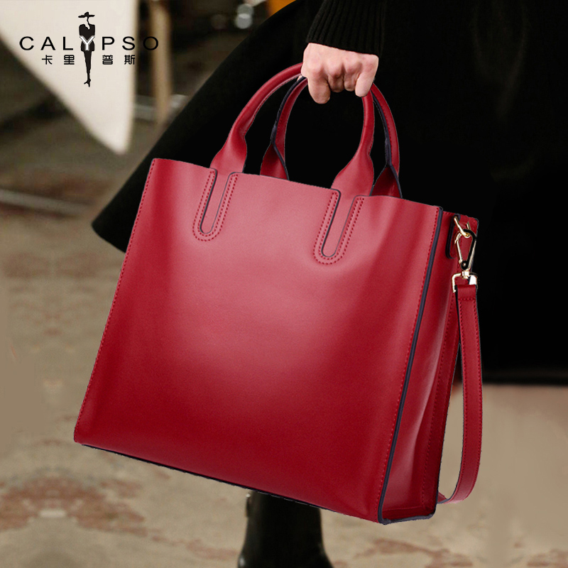Women's Bag 2019 New Fashion Handbag Large Capacity Slant Bag Large Bag Simple Atmospheric Leather Lady Bag Moisture