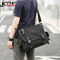 Retro electrician canvas messenger bag Shoulder messenger bag toolkit leisure travel bag large capacity oblique backpack mens bag
