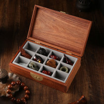 High-grade solid wood jewelry storage box Rosewood Chinese retro Mahogany text play jewelry necklace watch seal box
