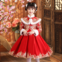 New Years dress girl Tang suit Chinese style Han suit winter dress Chinese New Year childrens cheongsam dress New year girl costume winter
