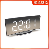 Creative full-screen electronic clock large-screen LED mirror clock silent bedside bedroom student luminous alarm clock