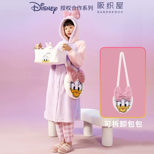 Дисней, утепленный двусторонний бархатный банный халат