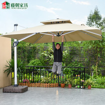 Rattan umbrella Outdoor umbrella Courtyard umbrella parasol stall big sun umbrella Garden villa custom printing outdoor Roman umbrella