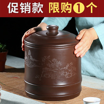 Large purple sand tea jar Seven cakes Puer sealed tea storage jar Wake up tea tank Tea bucket Yixing original mine handmade