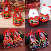 Baby tiger head shoes Bell shoes embroidered men and women 0-1 years old traditional 100 days old baby toddler Tiger head shoes