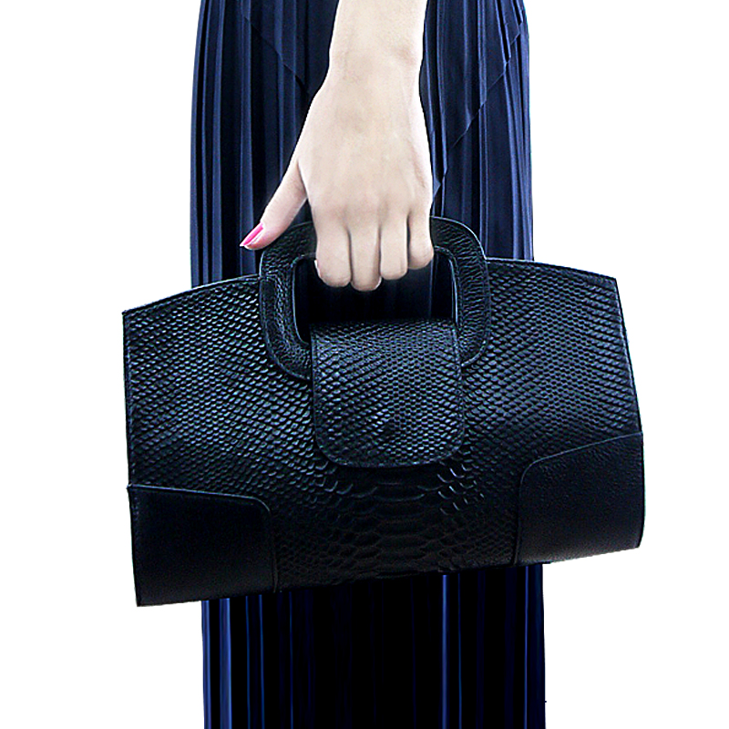Handbag Girl 2019 New Serpentine Leather Handbag Girl European and American Fashion Handbag Girl Handbag