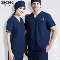 ZaqZeq Tan Hyuk surgical gown doctors clothing female mens short sleeve washing clothes brush hand clothes oral work clothes