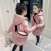 Girls thick cotton-padded clothes winter clothes 2021 new girls long down cotton clothes winter coat childrens cotton-padded jacket
