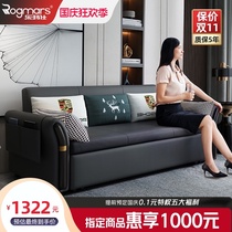 Small-sized sofa bed multifunctional foldable light luxury sofa technology cloth living room sitting dual-purpose double net red
