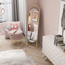 Net red Nordic fitting mirror multifunctional floor-to-ceiling movable dressing mirror full-length mirror simple home bedroom girl
