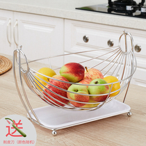 Creative fruit plate living room fruit basket Household net red fruit storage basket Coffee table Stainless steel fruit plate modern and simple