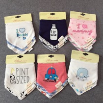 Newborn baby saliva towel cotton triangle scarf scarf Spring and Autumn Winter 2 layer bib men and women baby dark buckle 3