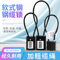 Wire lock padlock password lock Car basket cabinet key lock Helmet anti-theft luggage Soft long rope lock Daquan