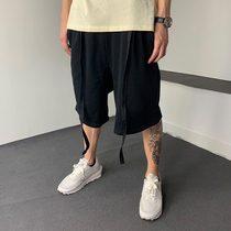 FOG High Street Tide brand five-point pants men and women Summer ESSENTIALS double thread drawstring print solid color couple shorts