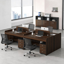 Office desk and chair combination simple modern double four-person staff office desk booth station partition screen