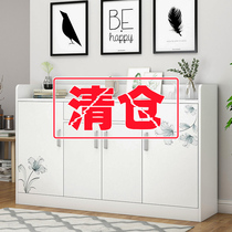 Shoe cabinet Household door large capacity simple modern entrance cabinet Solid wood color door simple storage cabinet locker