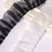 3m Chiffon yarn lace accessories Skirt cuff edge Neckline edge Edging decorative pleated lace strip diy handmade