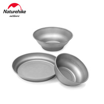Naturehike Bo Le Fu titanium plate outdoor picnic barbecue tableware pure titanium portable picnic equipment
