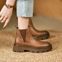  2021 new spring and autumn retro Chelsea booties chimney boots thick-soled British style Martin boots womens summer single boots