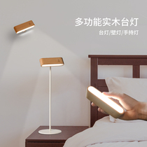 Nordic solid wood led small table lamp modern simple ins girl bedroom bedside lamp student bedroom plug-in
