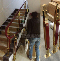 Stair handrail new villa glass guardrail titanium stainless steel 304 column stair guardrail duplex household