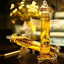 Wine bottle glass empty Dragon wine bottle big mouth craft White wine bottle bubble medicine transparent bottle thick thick table wine bottle