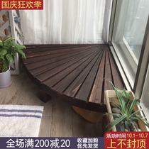 Solid Wood steps pedal foot board balcony corner wooden pedal fashion simple creative floor corner flower frame round