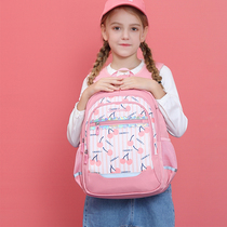 sunbaby childrens school bag Primary school girls first grade two to three four five six girls shoulder ultra-light ridge protection