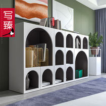 Write Zhen Nordic floor bookshelf study creative Plaid combination bookcase modern simple bedroom shelf living room
