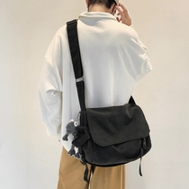 Slanted Satchel Male Tide Card 2021 New Day Ensemble Male Student Backpack Large Capacity Canvas Postman Bag Casual Single Shoulder Bag