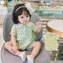 Baby Summer clothing slim fit Short sleeves Farting Clothes Fields Garden Windbreaks Conjoined Clothing Nets Red 1 Year Old Female Baby Clothes Summer Y