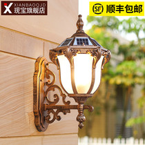 Patio Wall Lamp Outdoor Waterproof Villa Gate Home Solar Super Bright Balcony Outdoor-style retro external wall lamp