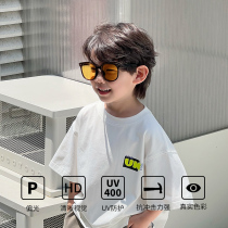 Childrens glasses Summer Male Bao Anti-UV sunglasses boy sunglasses girl sunscreen baby Metalens Tide