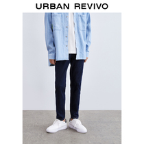 UR2021 Autumn Winter New Pint Mens Clothing Retro Trendy Bright Line Slim Straight Drum Jeans Long Pants MF41RBKX2001